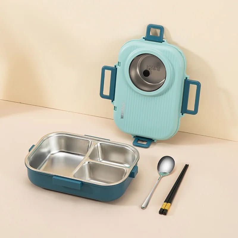Lunch Box Stainless Steel Leak-Proof Lid 3 Compartments