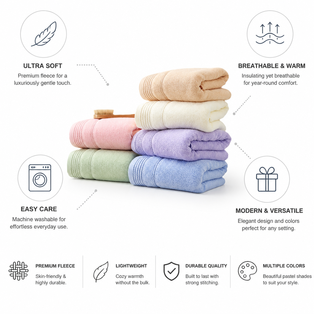 Luxury Plush Fleece Insulating & Breathable Throw Blanket