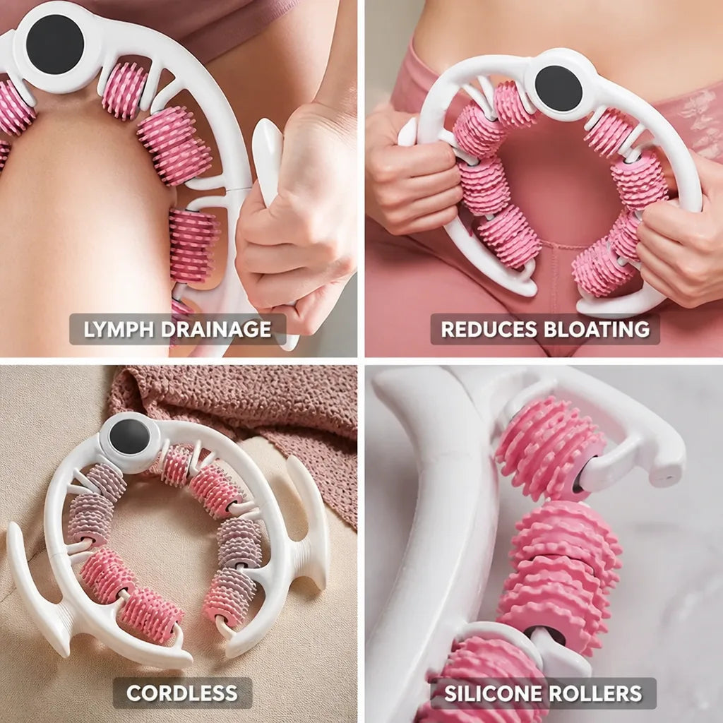 Lymph Drainage Massager Cordless Vibrating Silicone Head Bloating Relief