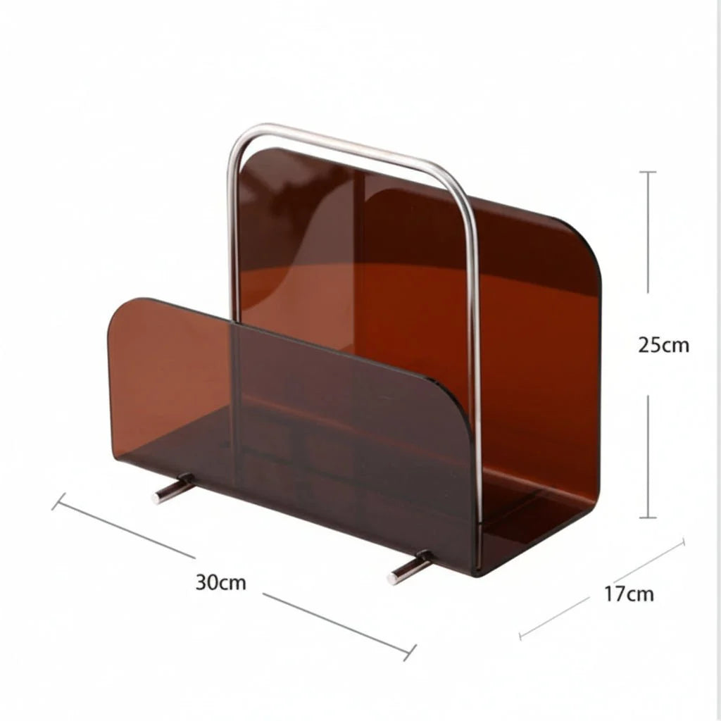 Magazine Holder Transparent Acrylic Space-Saving Storage