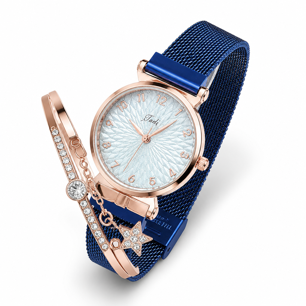 Magnetic Closure & Sparkling Color-Changing Dial Watch