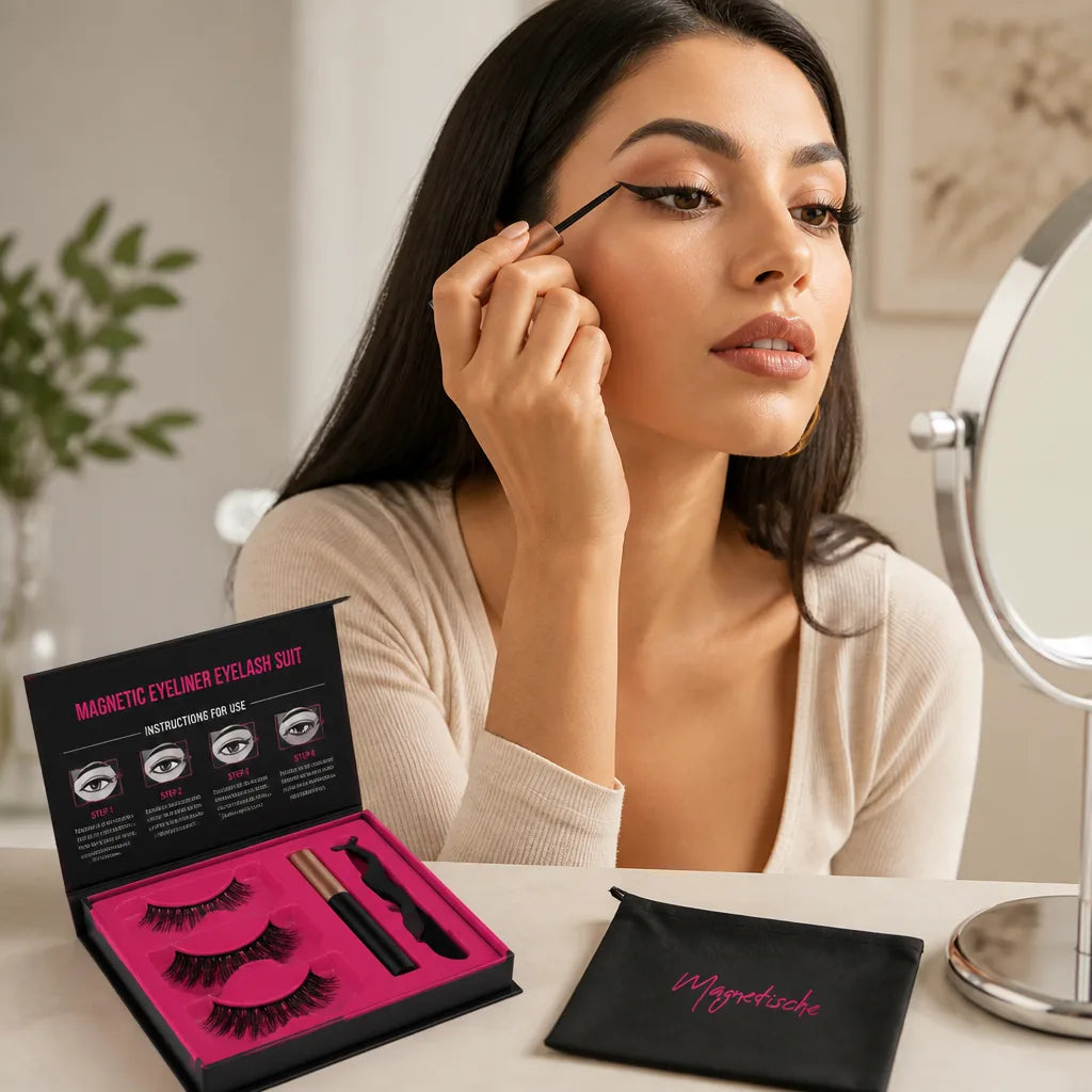 Magnetic Lashes Kit Reusable No Glue Ultra-Fine Eyeliner