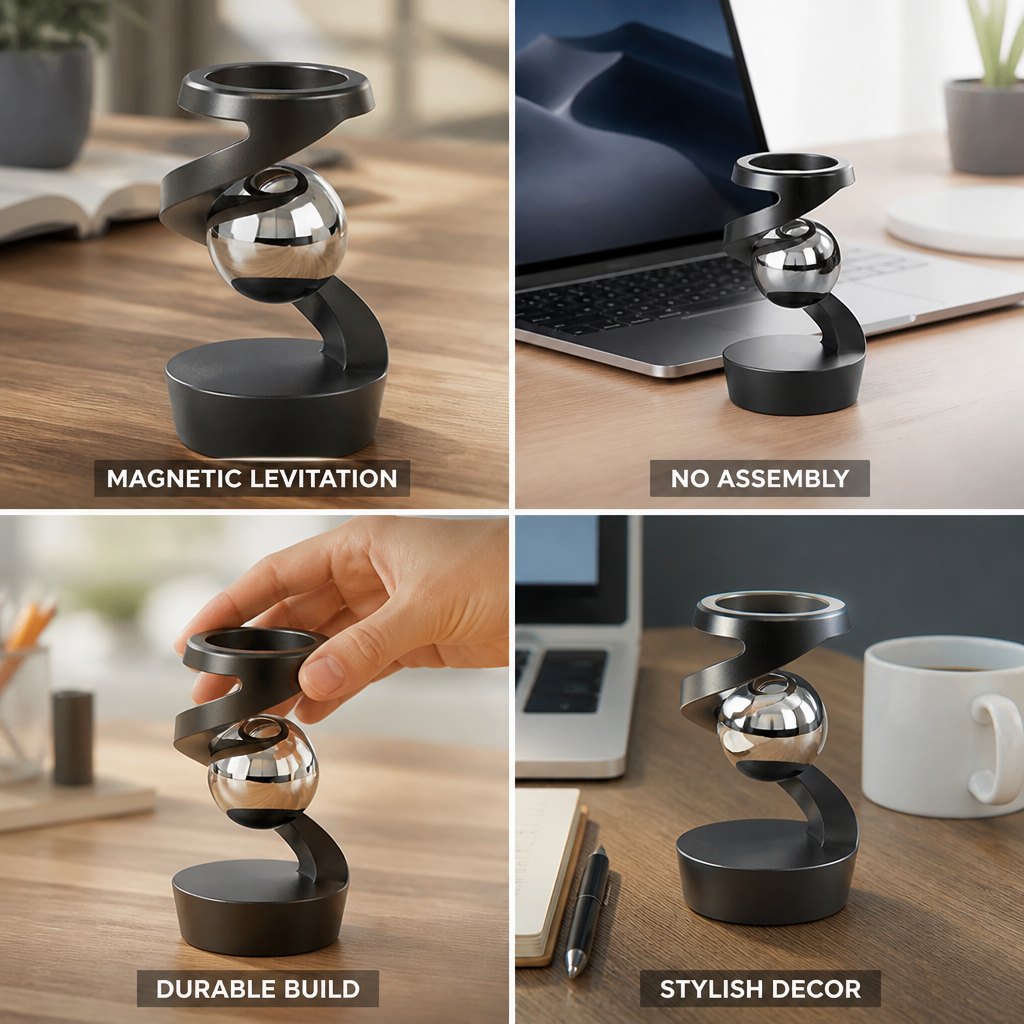 Magnetic Levitation Stainless Steel & Acrylic Desk Toy
