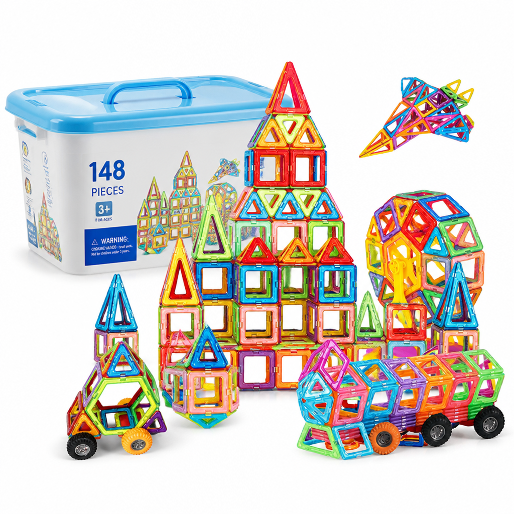 Magnetic STEM Building Blocks Set (Up to 148 Pieces)