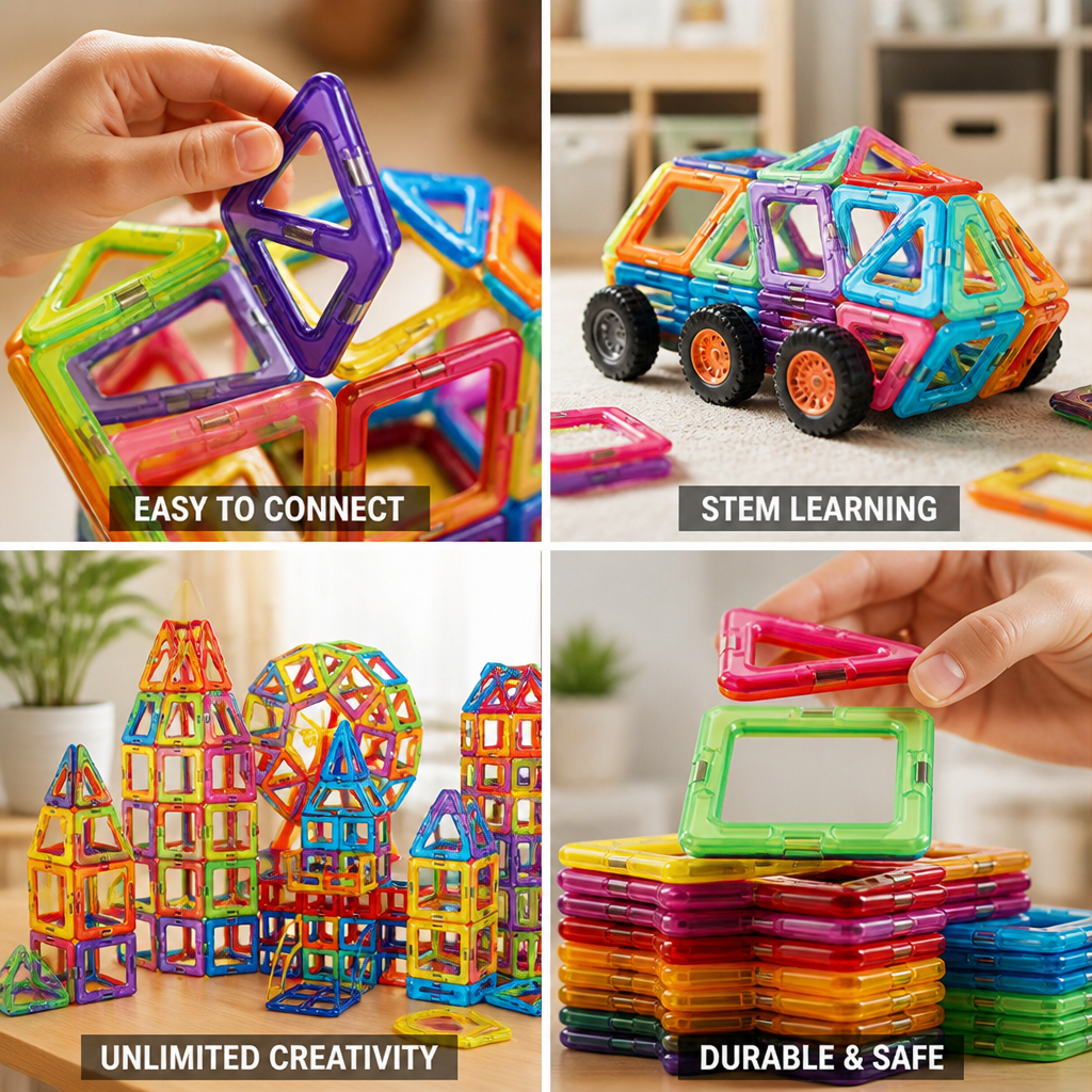 Magnetic STEM Building Blocks Set (Up to 148 Pieces)