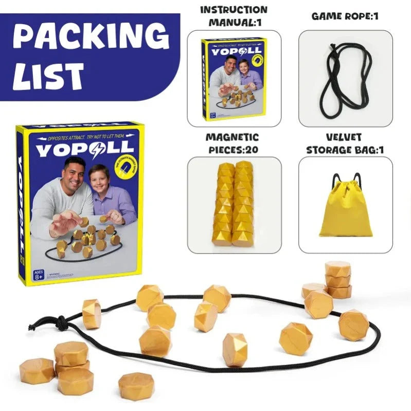 Magnetic Strategy Game 20-Piece Set Portable Drawstring Bag