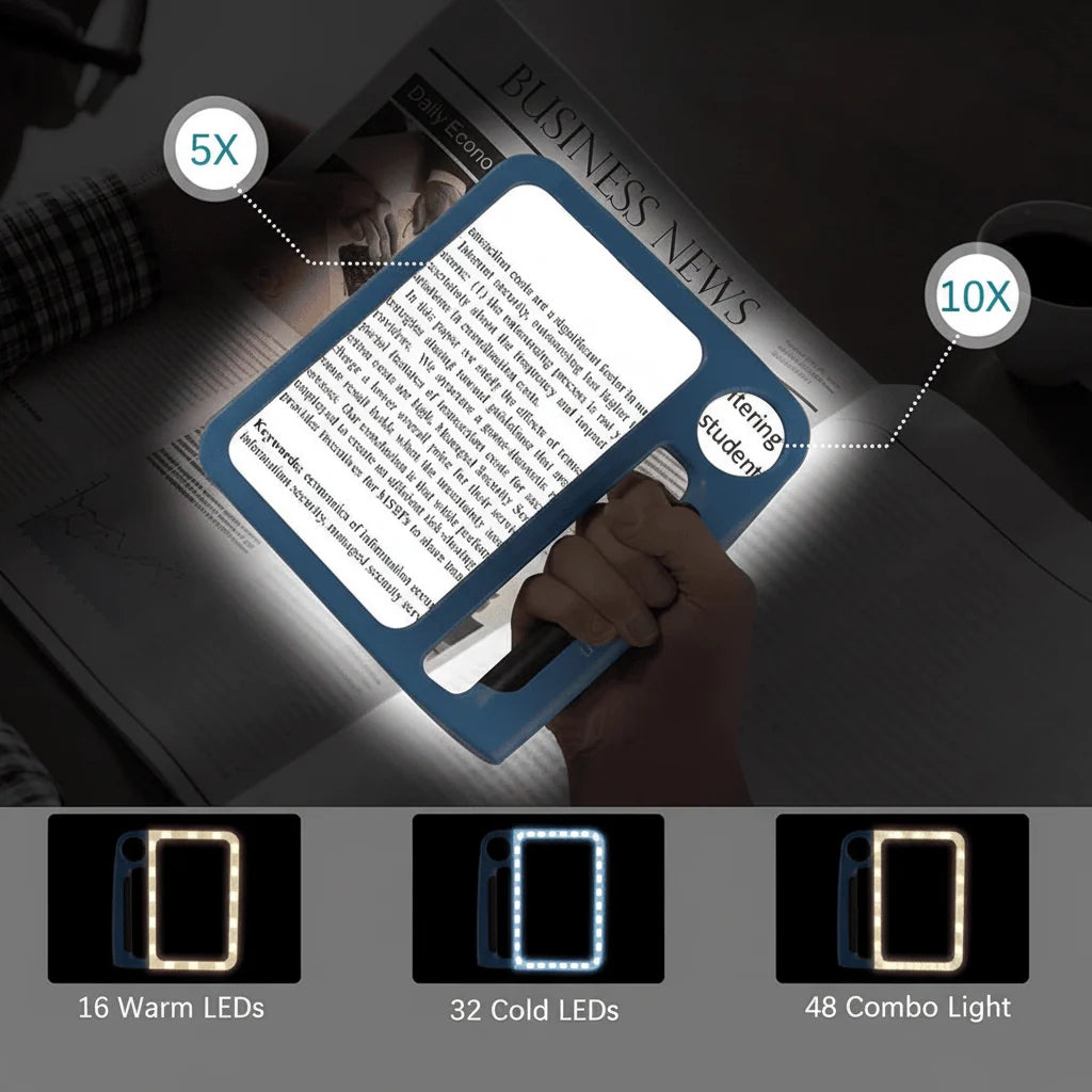 Magnifying Glass 5x & 10x With LED Lighting