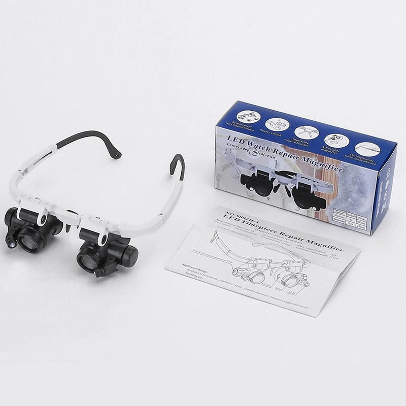 Magnifying Glasses 3-Level Magnification LED Lighting Adjustable Headband