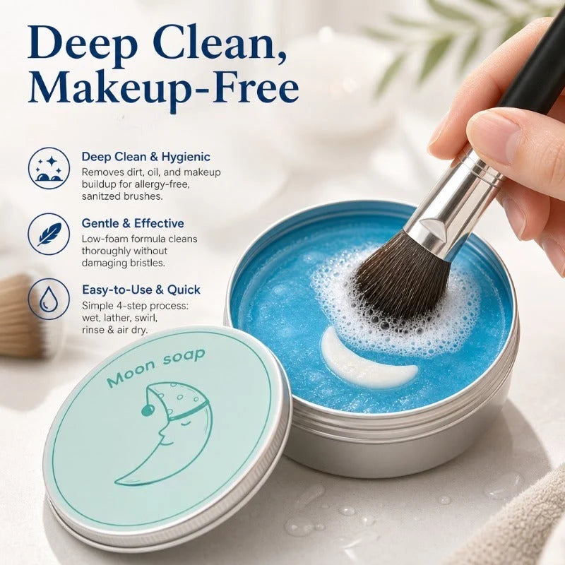Makeup Brush Cleaner Solid Soap With Integrated Scrub Pad