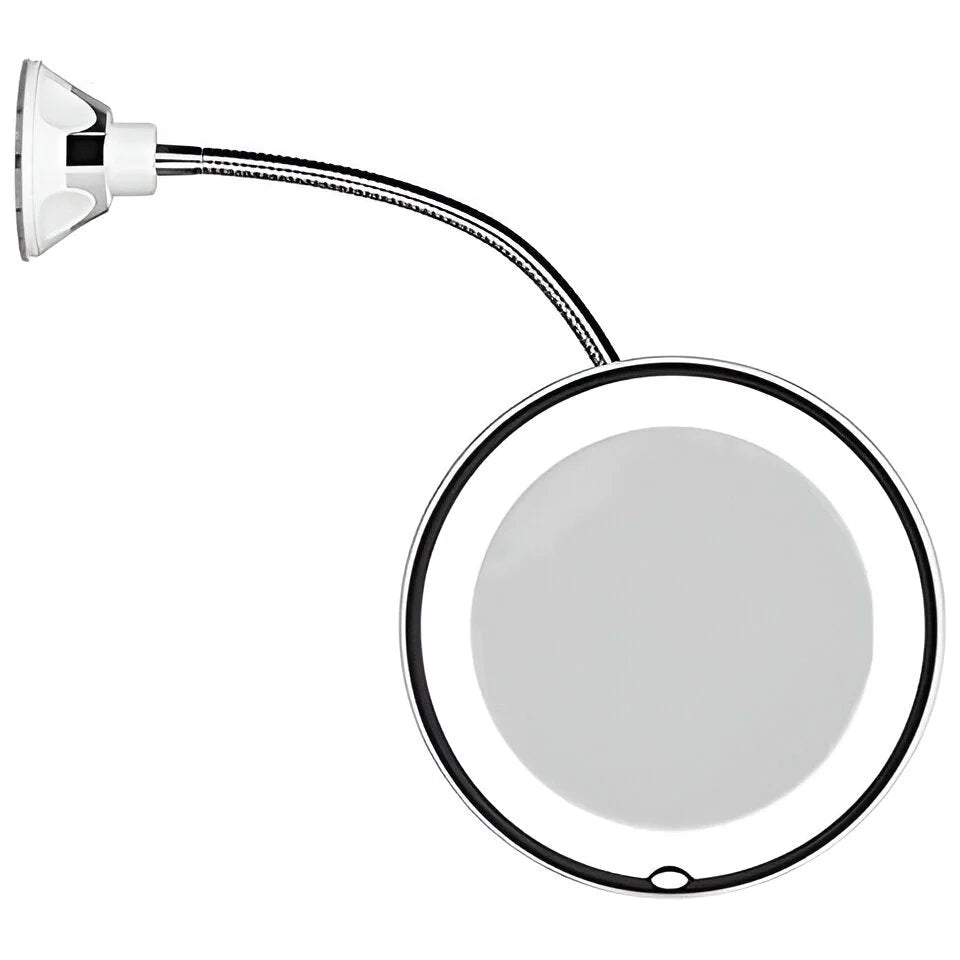 Makeup Mirror 10x Magnification LED Edge Light Suction Base