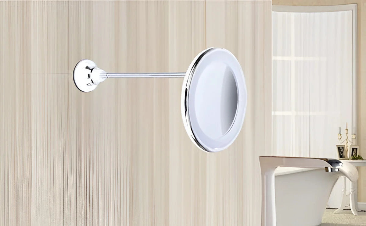 Makeup Mirror 10x Magnification LED Edge Light Suction Base