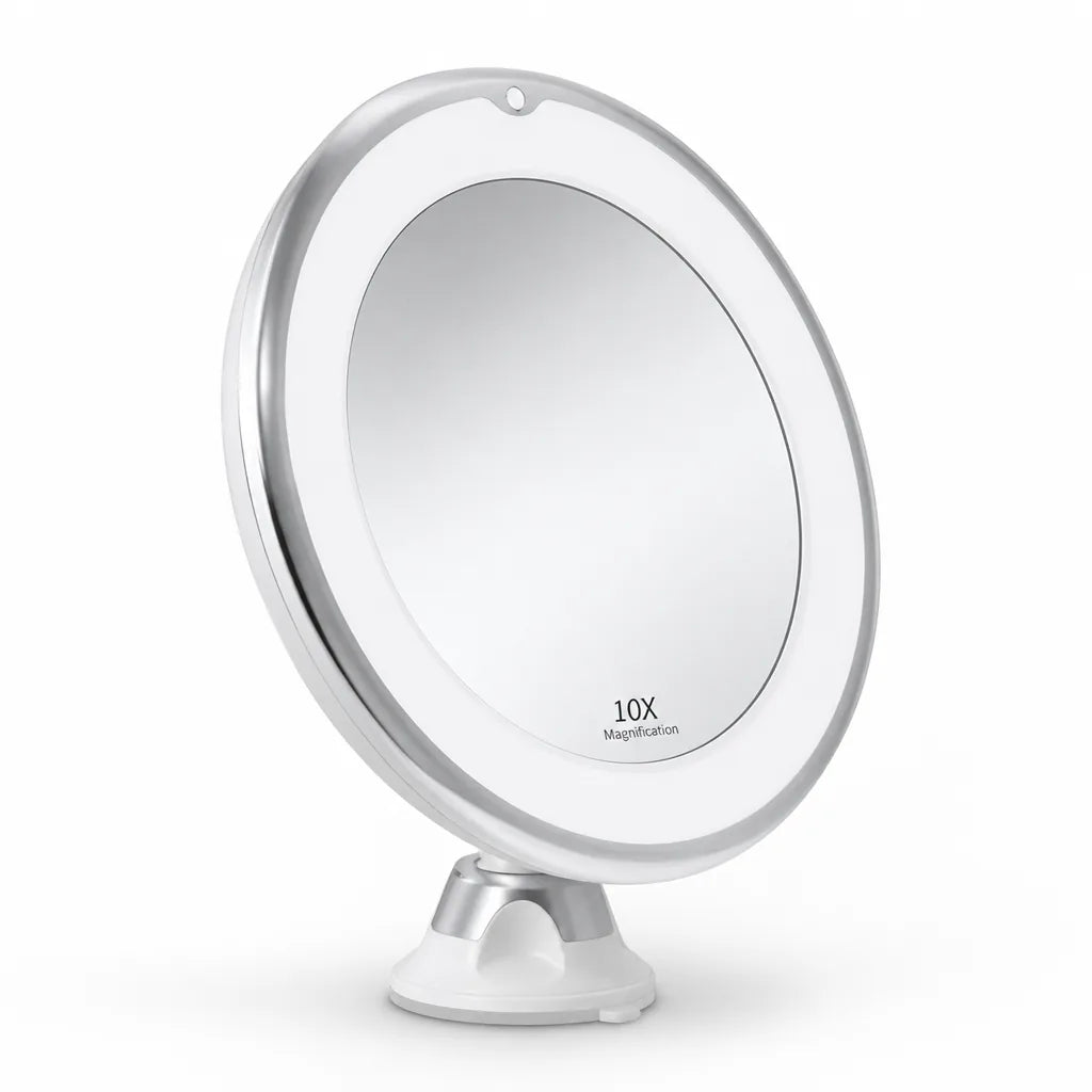 Makeup Mirror 10x Magnification LED Light Suction Cup