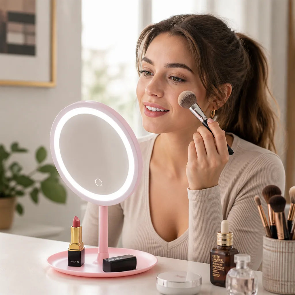 Makeup Mirror 5x Magnification Adjustable LED & USB Rechargeable