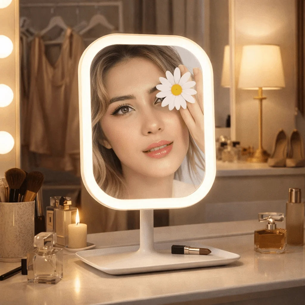 Makeup Mirror LED Dimmable Touch Control USB Rechargeable