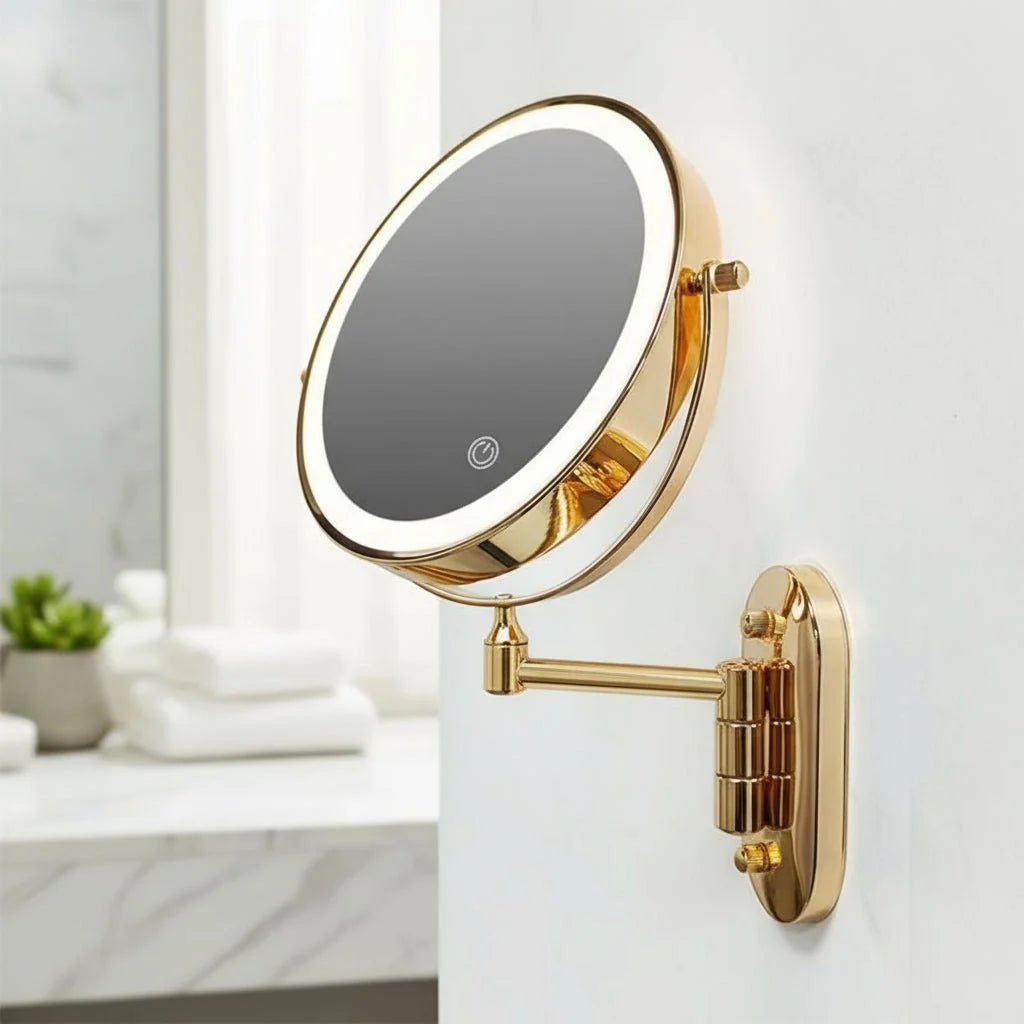Makeup Mirror LED Ring Light Rechargeable 3x-10x Magnification