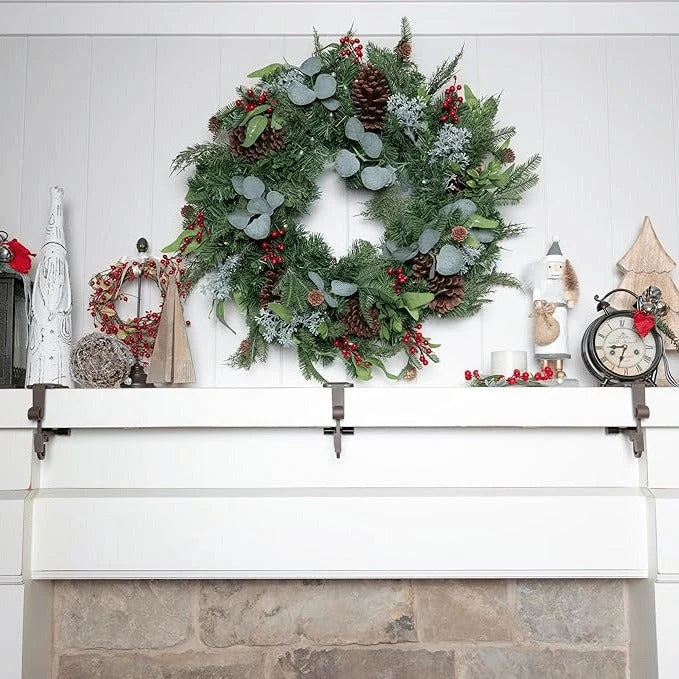 Mantel Stocking Holder Dual Hook 20 lb Capacity