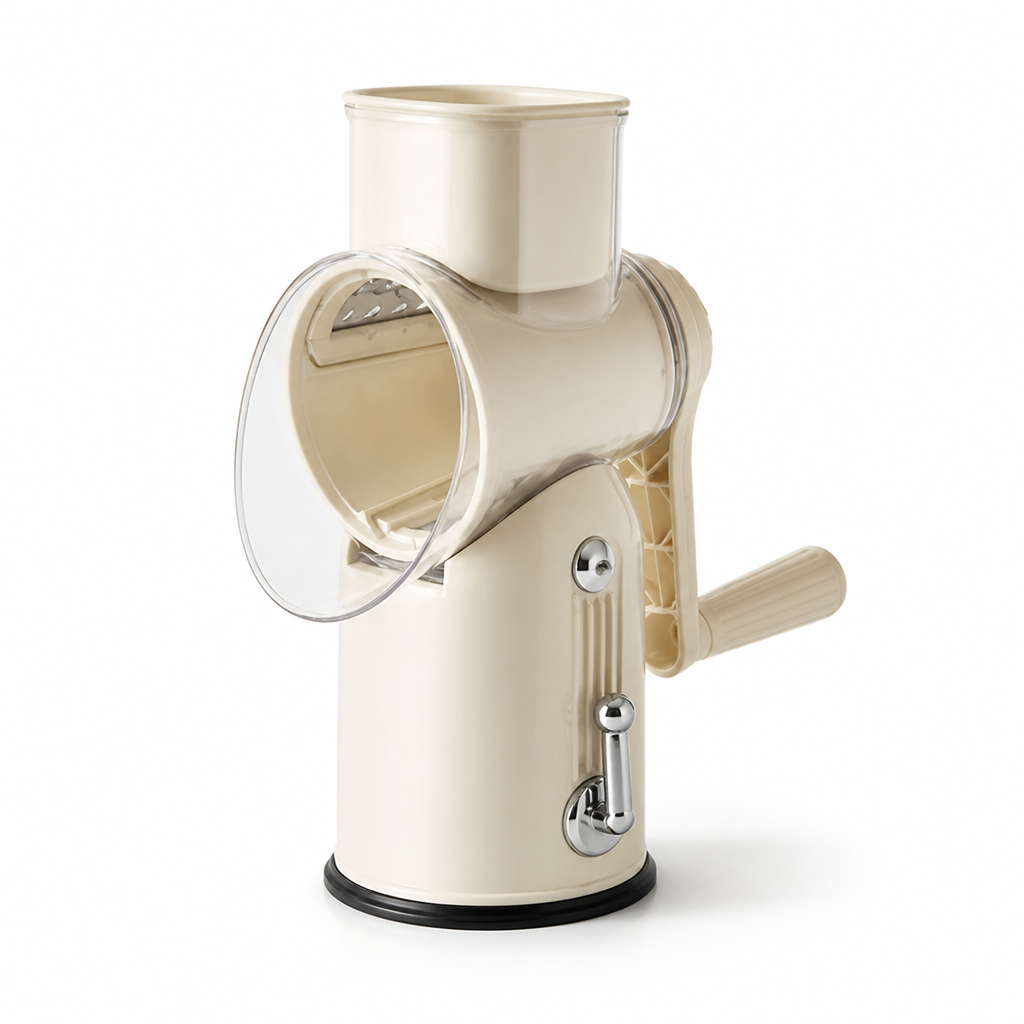 Manual 5-in-1 Stainless Steel Drum Grater (Non-Slip Base)