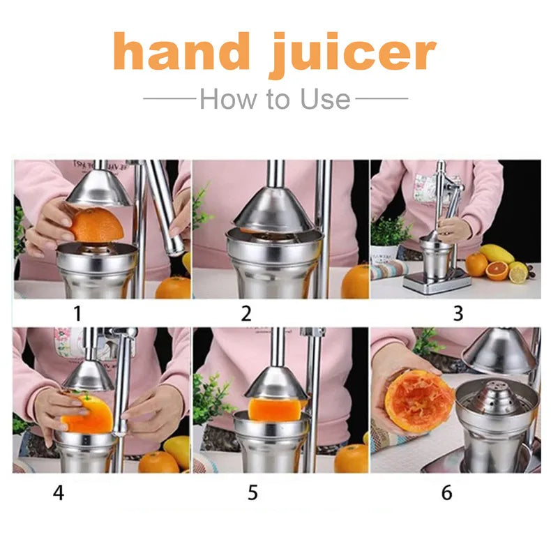 Manual Fruit Juicer Heavy-Duty Cast Iron & Dishwasher-Safe
