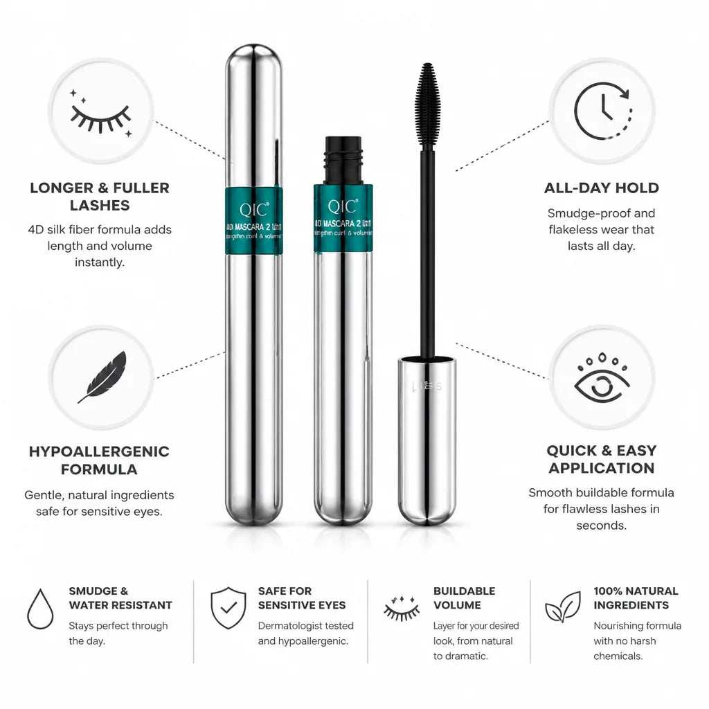 Mascara 4D Silk Fiber Hypoallergenic & All-Day Hold