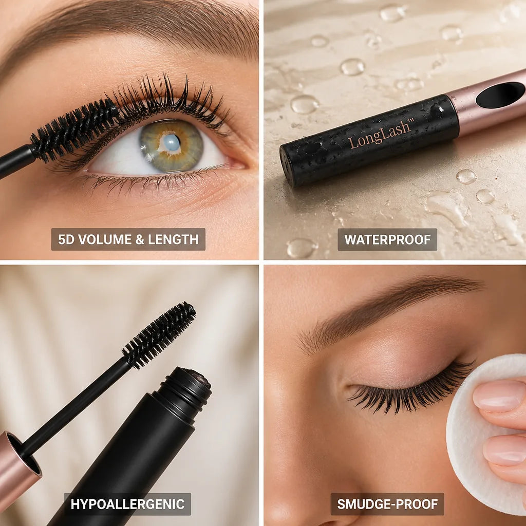 Mascara Hypoallergenic 5D Silk Fiber Smudge-Proof