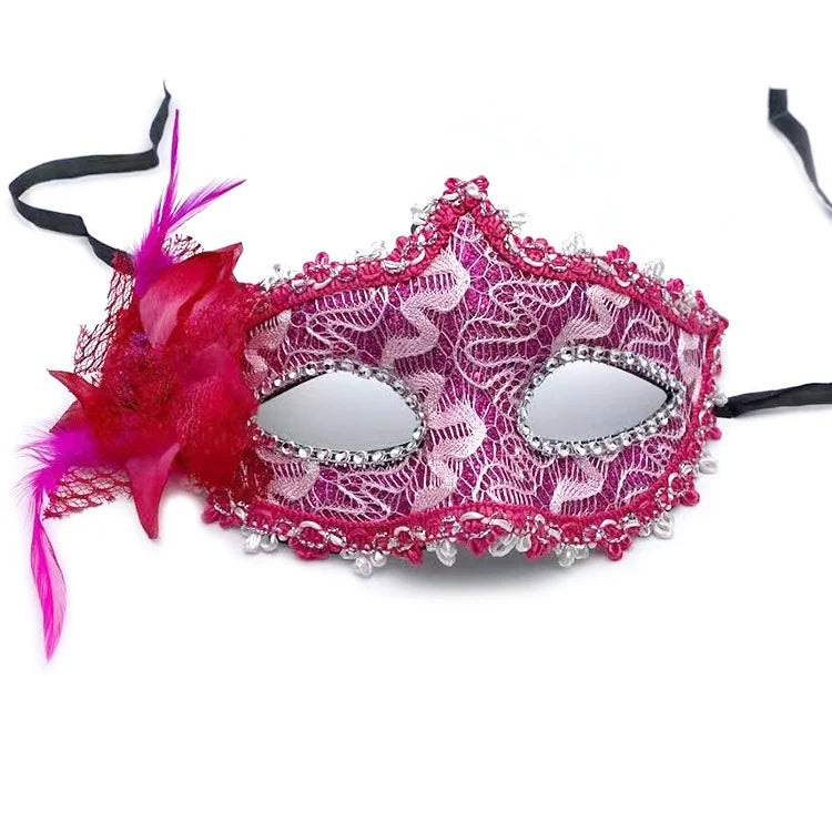 Masquerade Mask Floral Lace Rhinestones Adjustable Band