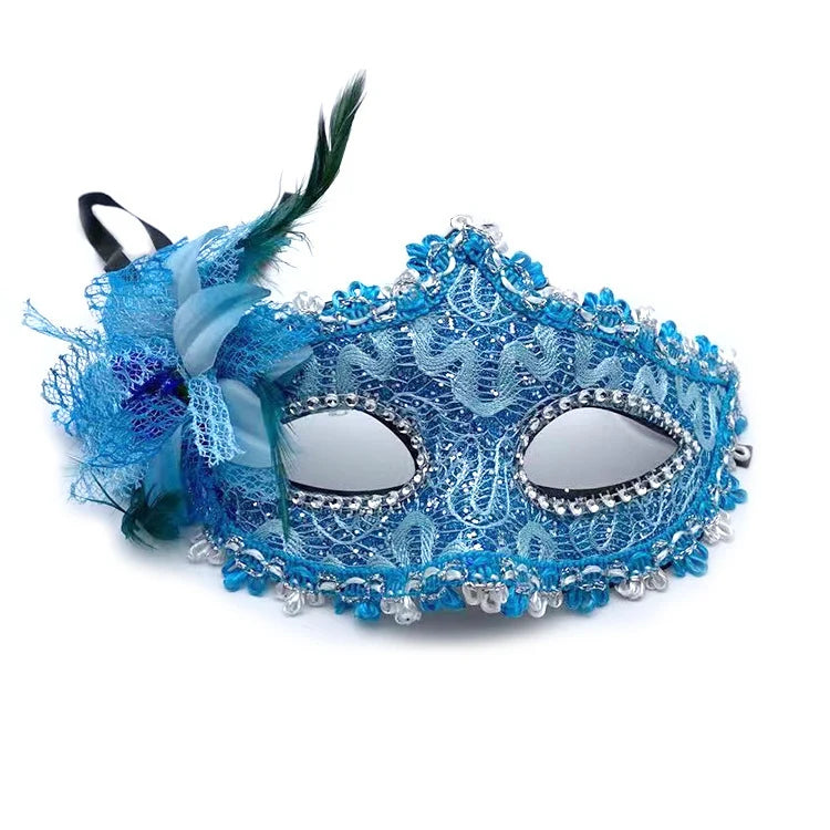 Masquerade Mask Floral Lace Rhinestones Adjustable Band