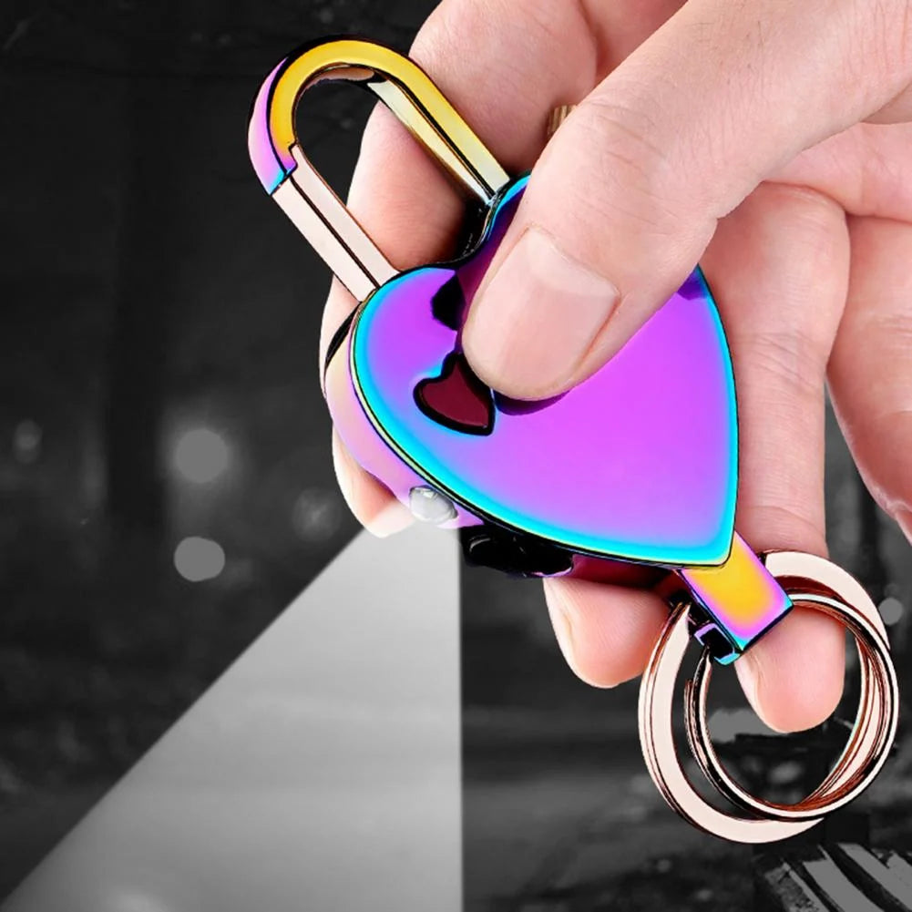 Match Lighter Heart-Shaped Waterproof Wind-Resistant Keychain