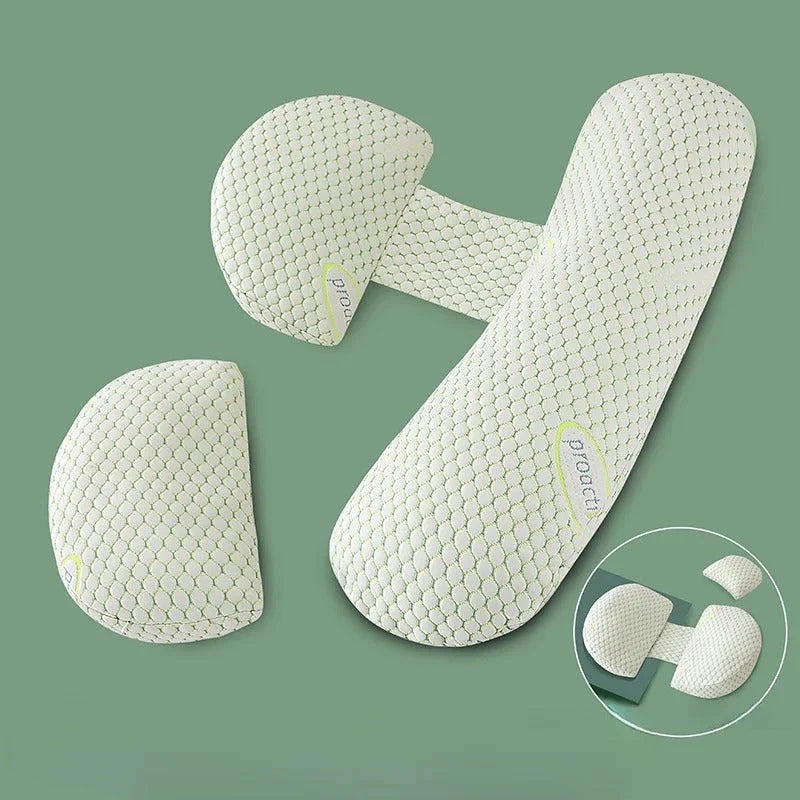 Maternity Nursing Pillow Adjustable Full-Body Machine Washable Bamboo Cover