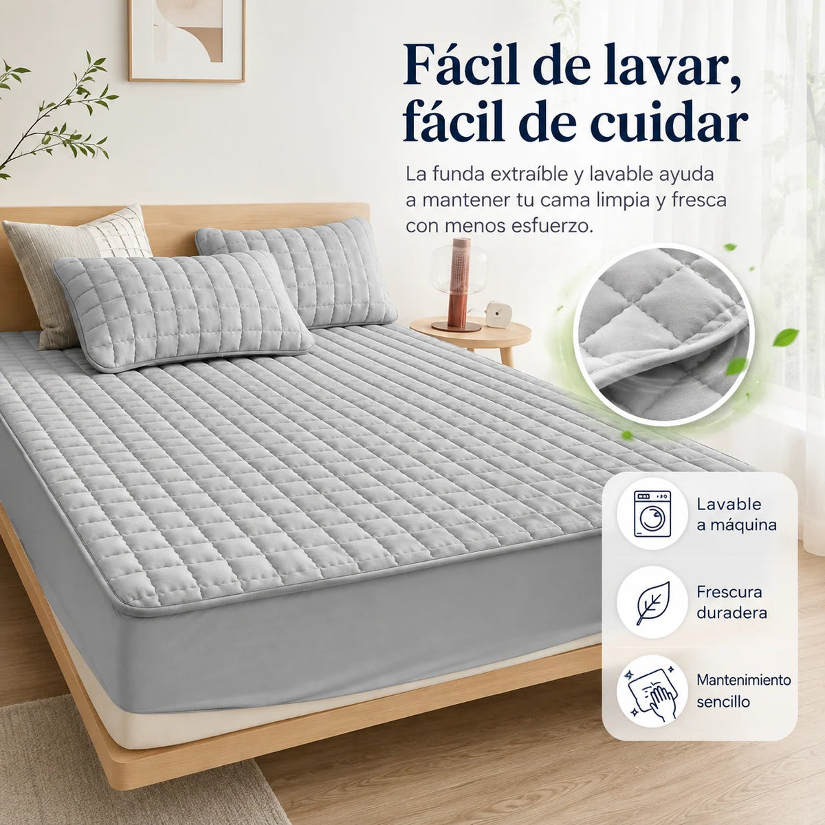 Mattress Protector Quilted Breathable Water-Repellent Non-Slip Fit