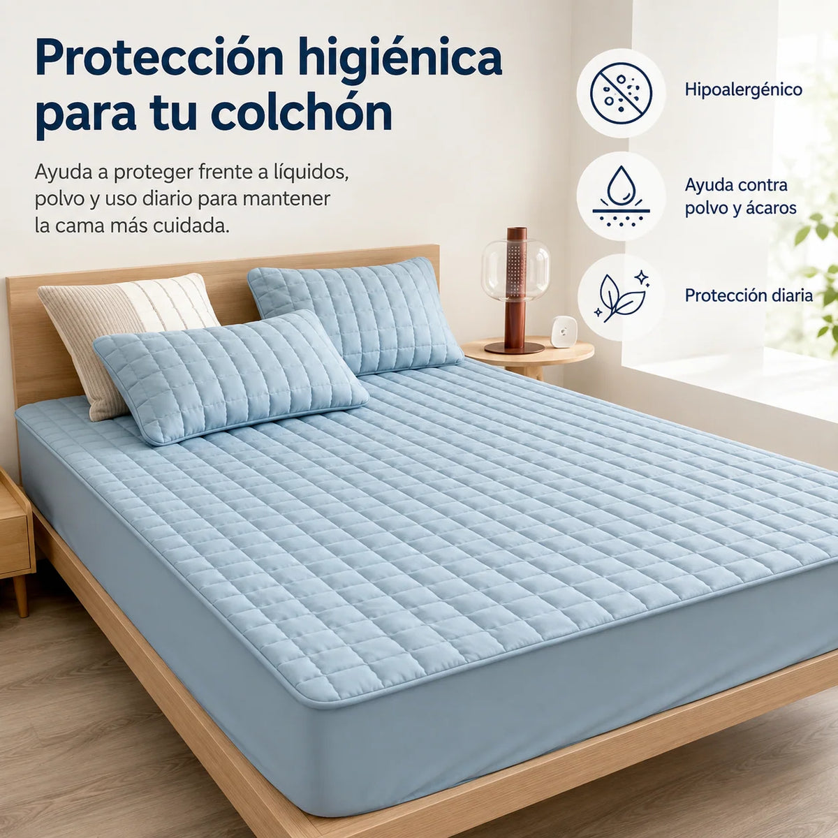 Mattress Protector Quilted Breathable Water-Repellent Non-Slip Fit