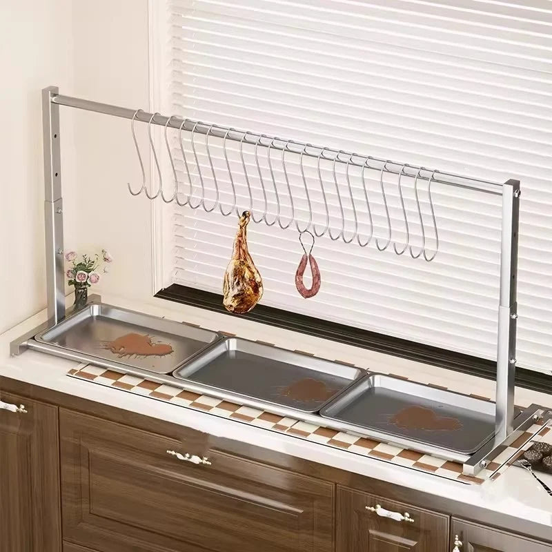 Meat Drying Rack Stainless Steel Adjustable Drip Tray