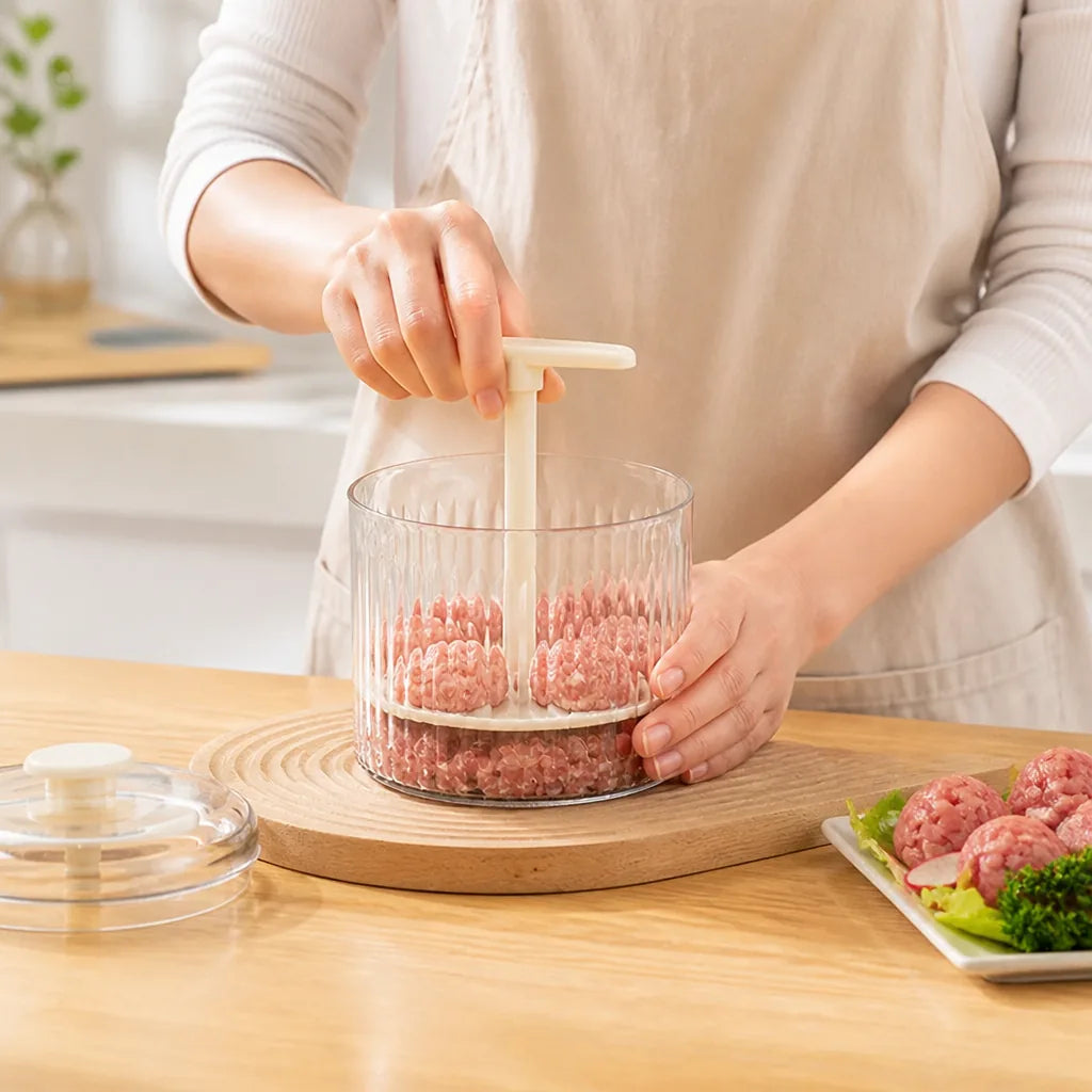 Meatball Press Uniform 3-4 cm Glass Container & Airtight Lid