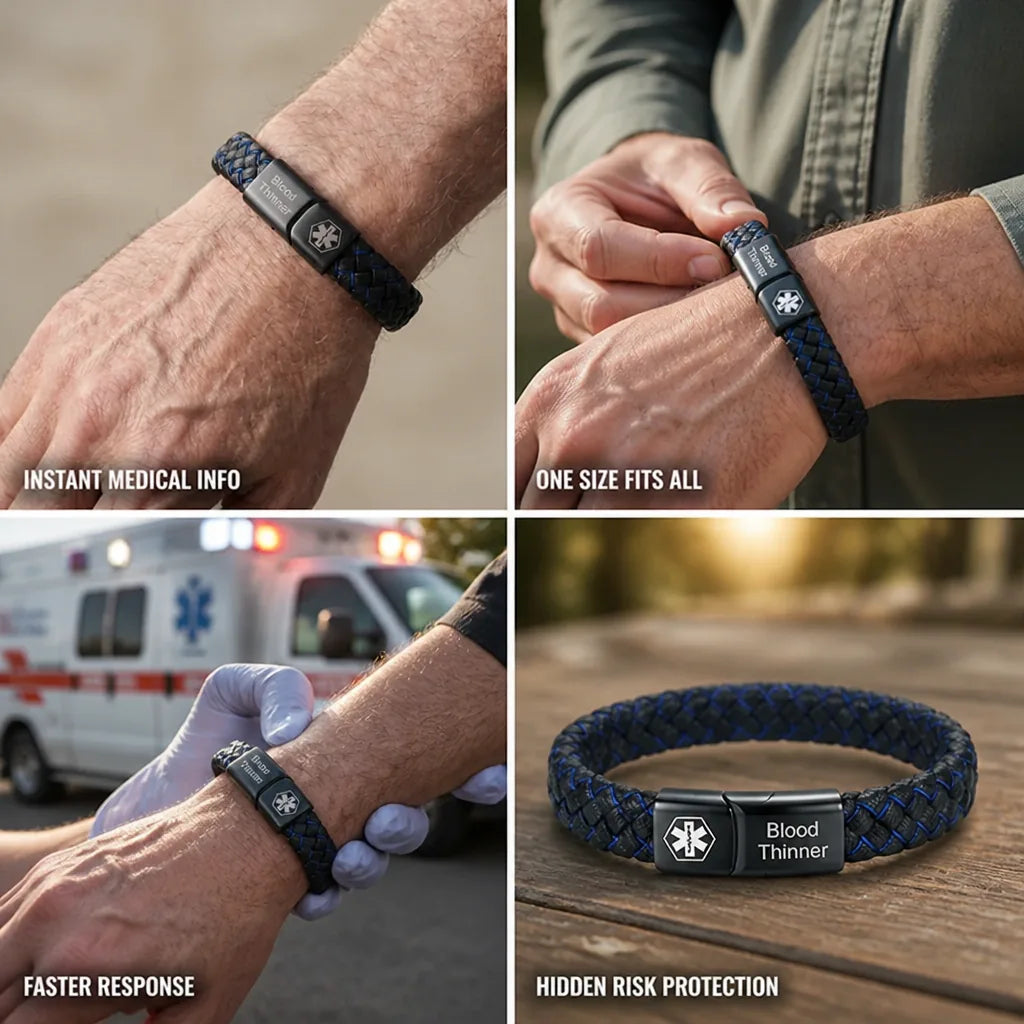 Medical ID Wristband Reflective One Size Fits All