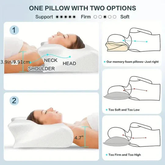 Memory Foam Pillow Ergonomic Butterfly Breathable Cover