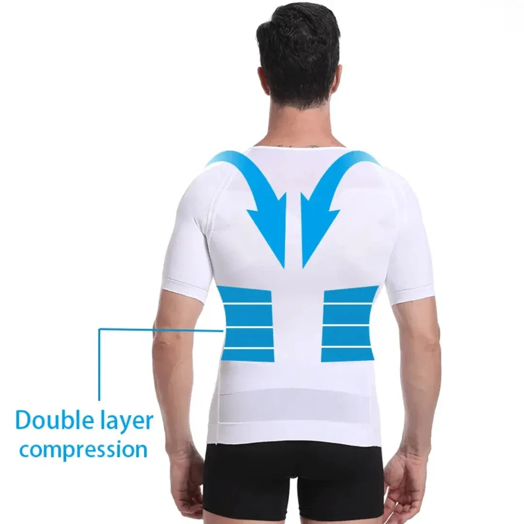 Men’s Compression Shirt Double-Layer Seamless Posture Support