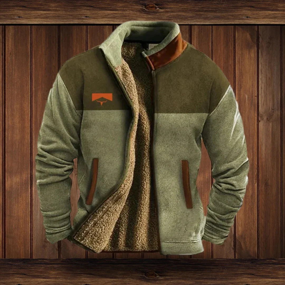 Men's Fleece Jacket High Collar & Full Zip Side Pockets