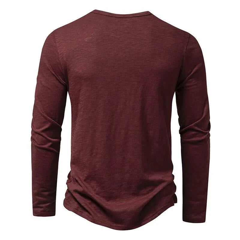 Men’s Henley Shirt 100% Cotton Slim Fit Lightweight