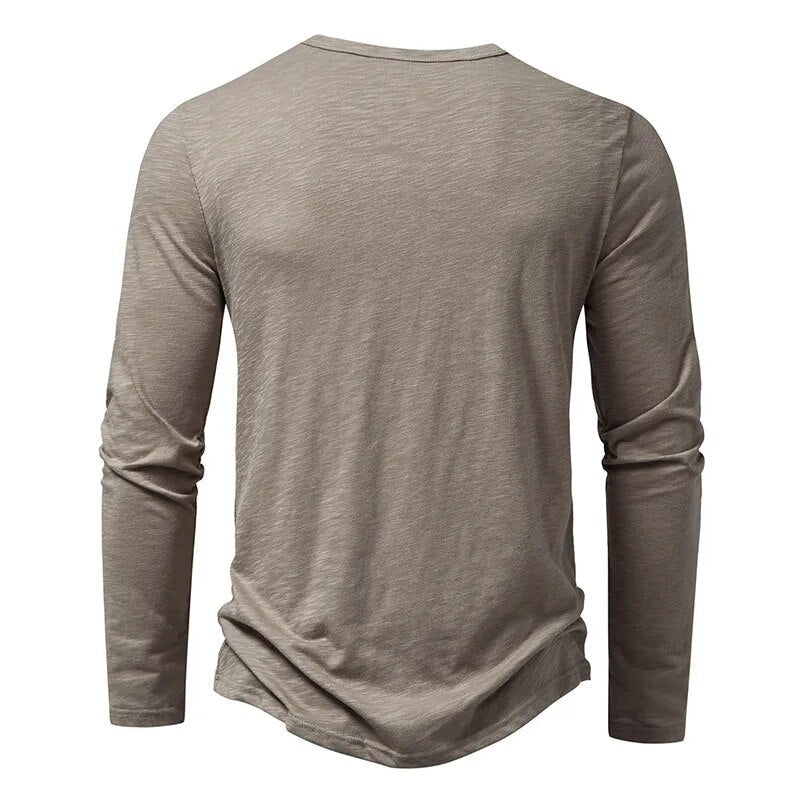Men’s Henley Shirt 100% Cotton Slim Fit Lightweight