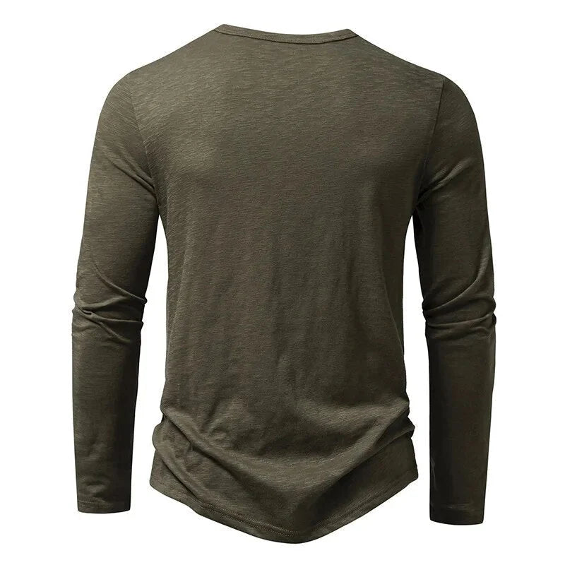 Men’s Henley Shirt 100% Cotton Slim Fit Lightweight