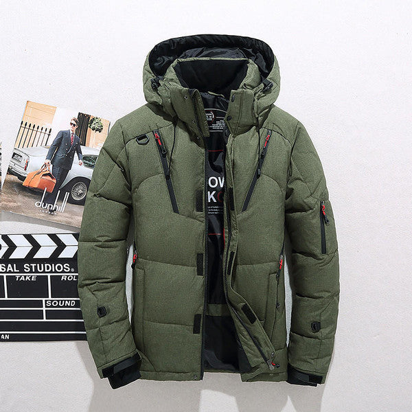 Men's Insulated Jacket Tailored Fit Full-Zip Removable Hood
