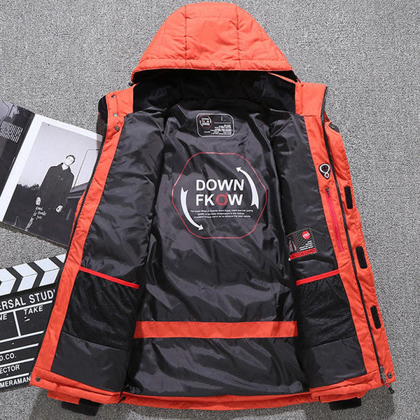Men's Insulated Jacket Tailored Fit Full-Zip Removable Hood