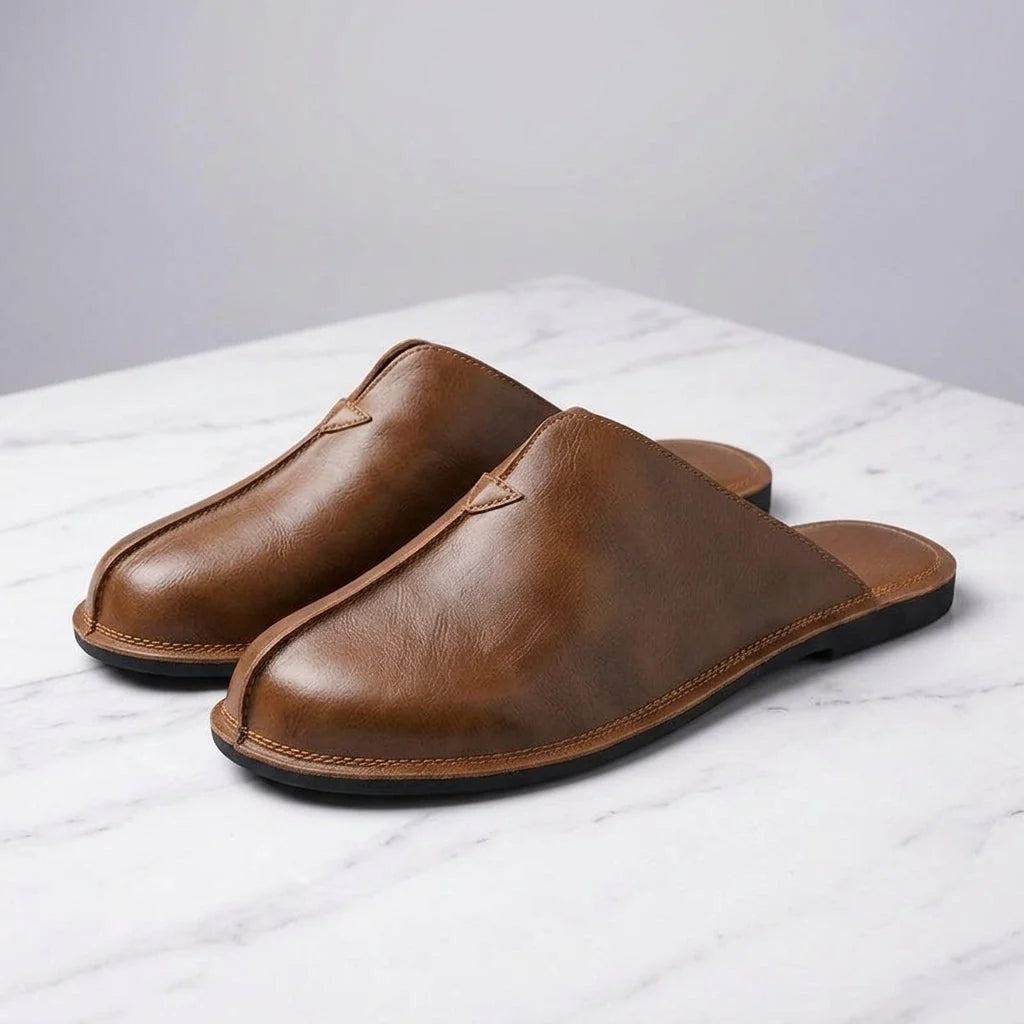 Men's Mules Backless Slip-On Genuine Leather