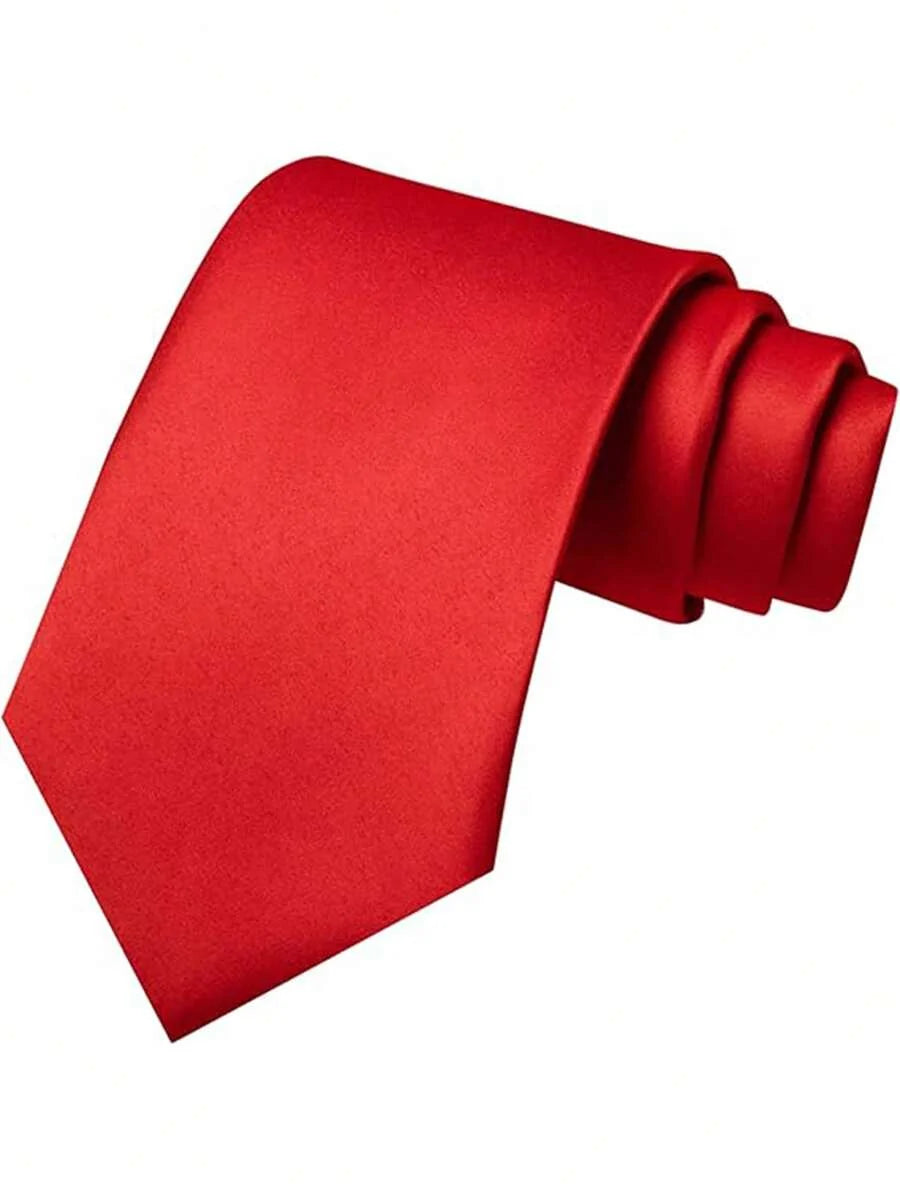 Men’s Tie Solid Color Polyester Easy-Care 57-Inch