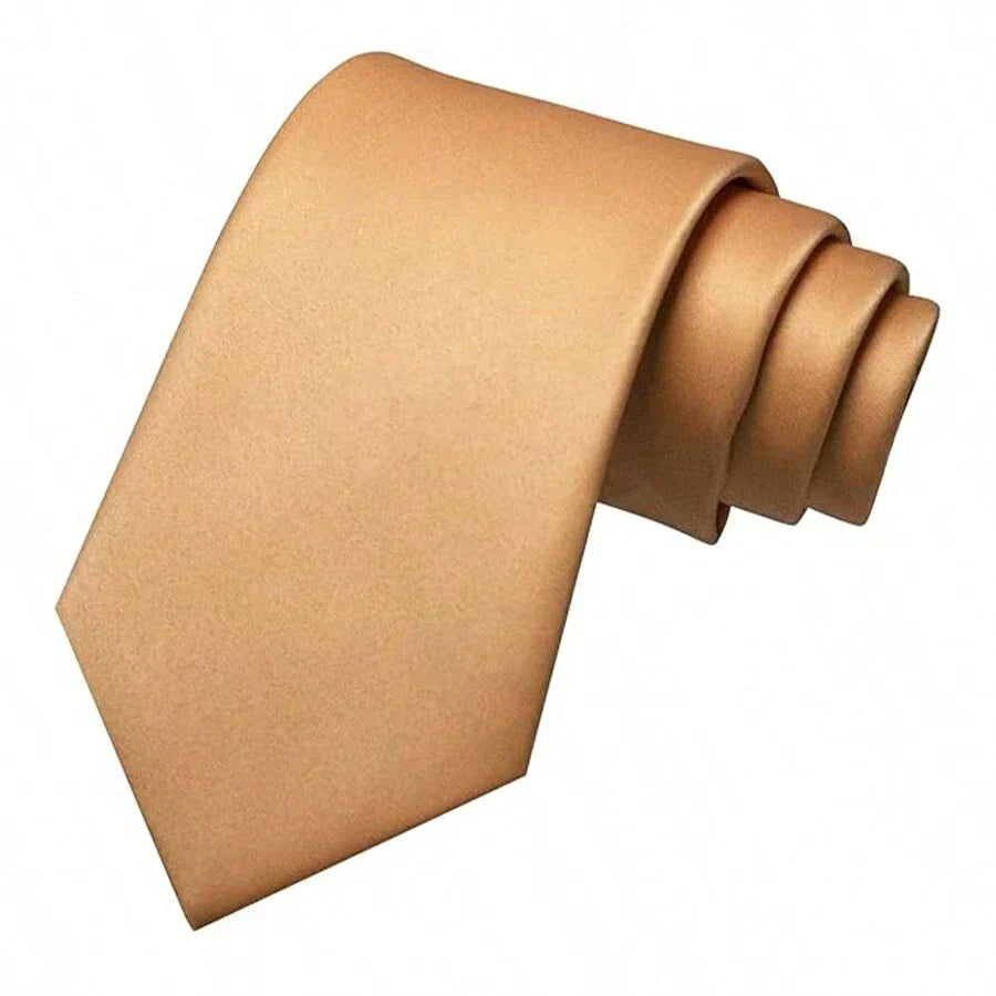Men’s Tie Solid Color Polyester Easy-Care 57-Inch