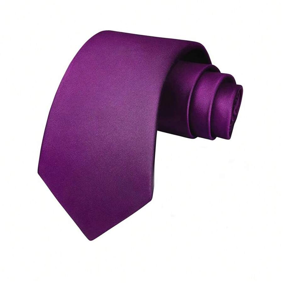 Men’s Tie Solid Color Polyester Easy-Care 57-Inch
