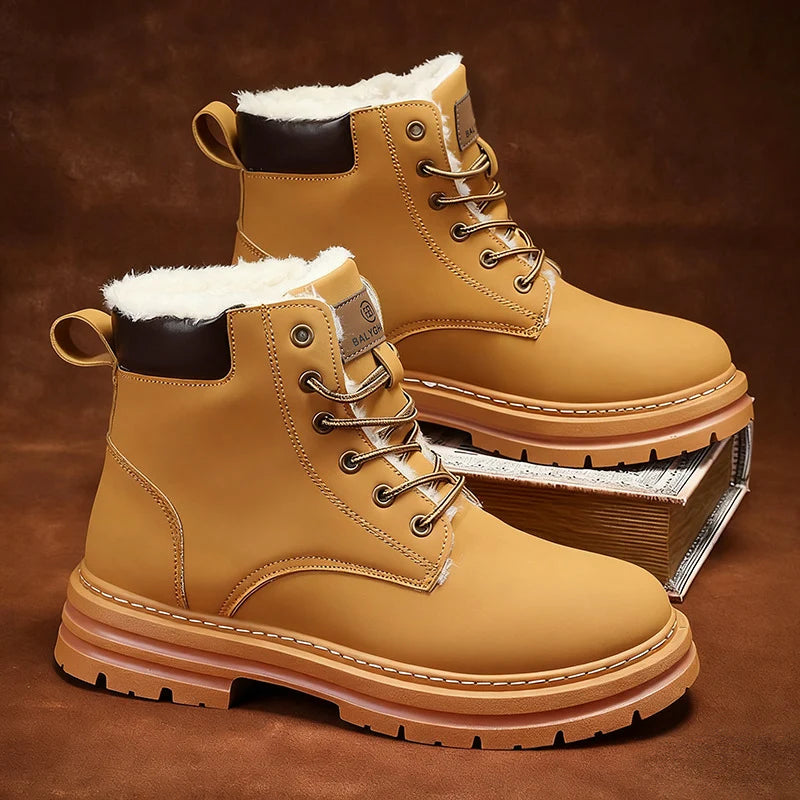 Men’s Winter Boots Warm Lined Mid-Height Ankle Support