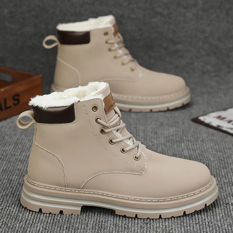 Men’s Winter Boots Warm Lined Mid-Height Ankle Support