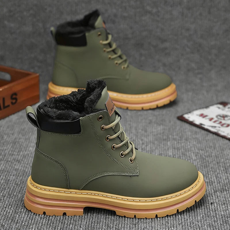Men’s Winter Boots Warm Lined Mid-Height Ankle Support