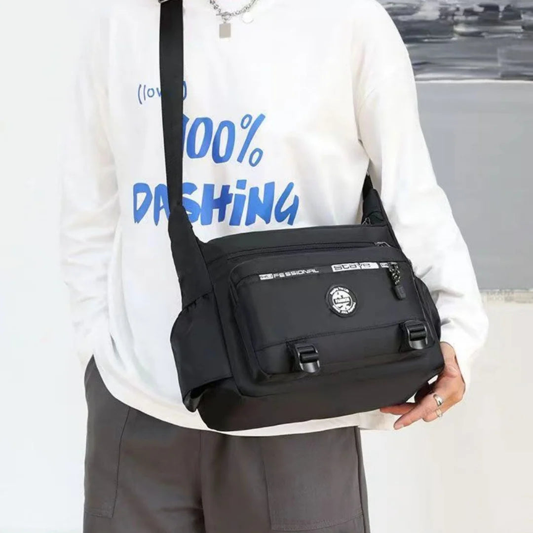 Messenger Bag Weather-Resistant Adjustable Strap Multiple Pockets