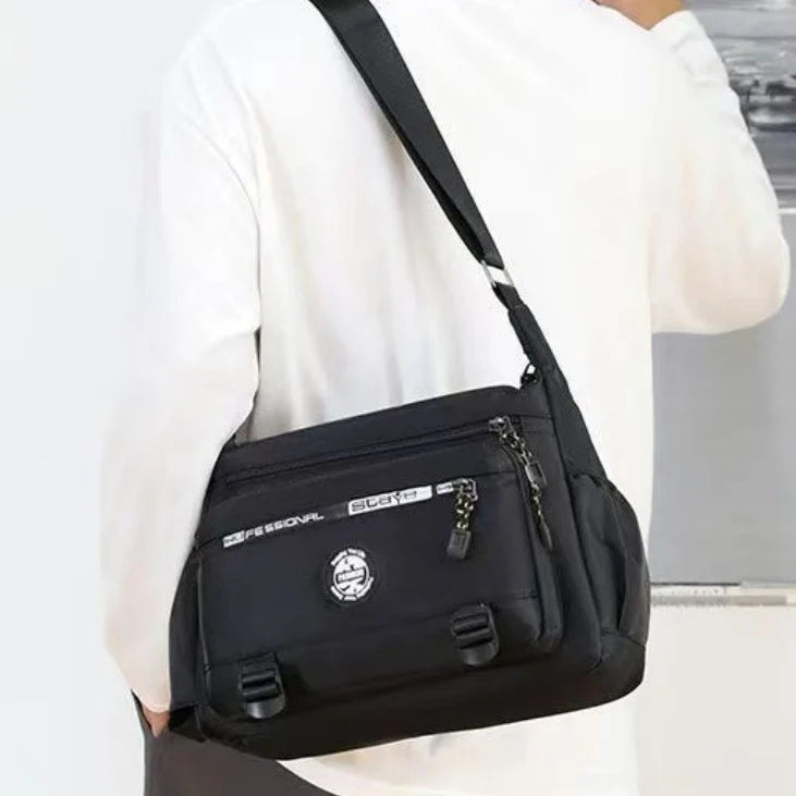 Messenger Bag Weather-Resistant Multiple Pockets Adjustable Strap